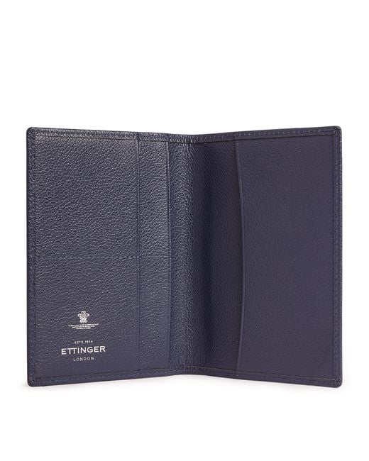 Ettinger Blue Leather Capra Passport Case for men