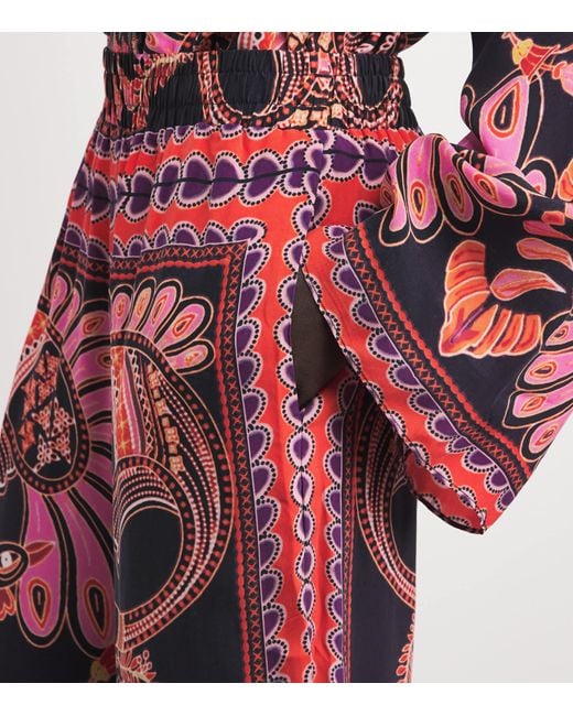 Lug Von Siga Red Printed Madison Wide-Leg Trousers