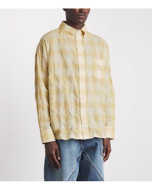 Picante Natural Cotton Crinkle Check Rocco Shirt for men