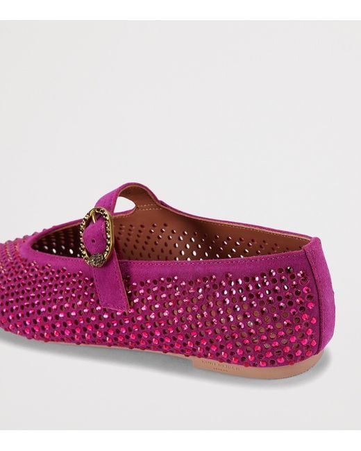 Kurt Geiger Purple Suede Mayfair Ballet Flats