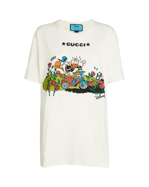 Gucci Cotton + Disney Donald Duck T-shirt in Ivory (White) - Lyst