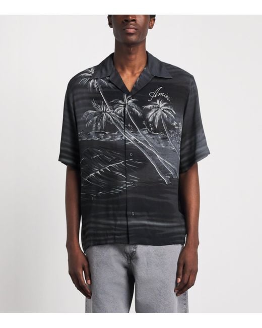 Amiri Black Palms Print Shirt for men