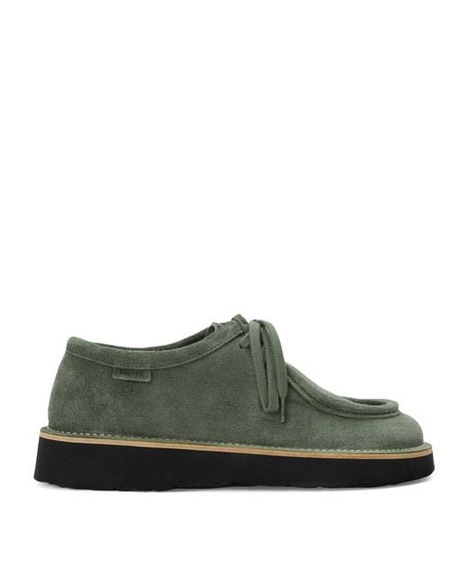 Loewe Green Suede Wide-Toe Faro Shoes for men