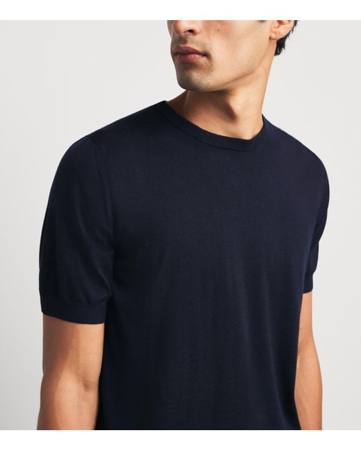 Lardini Blue Virgin Wool Knitted T-Shirt for men