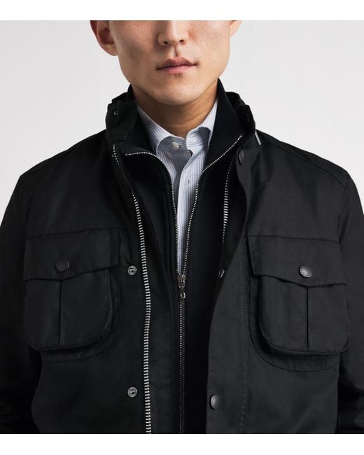 Barbour Black Cotton Waxed Jacket for men