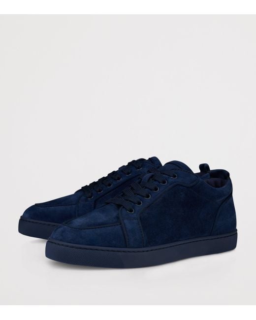 Christian Louboutin Blue Rantulow Leather-Blend Sneakers for men