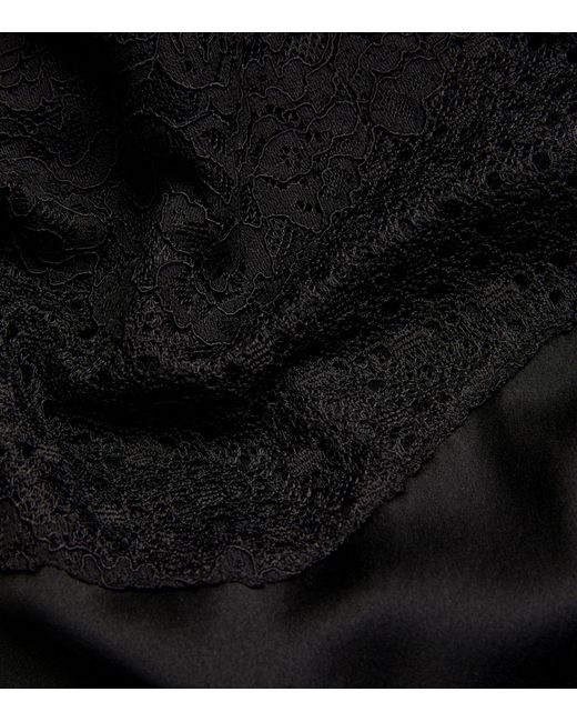Rebecca Vallance Black Silk Lace-trim Larisa Maxi Dress