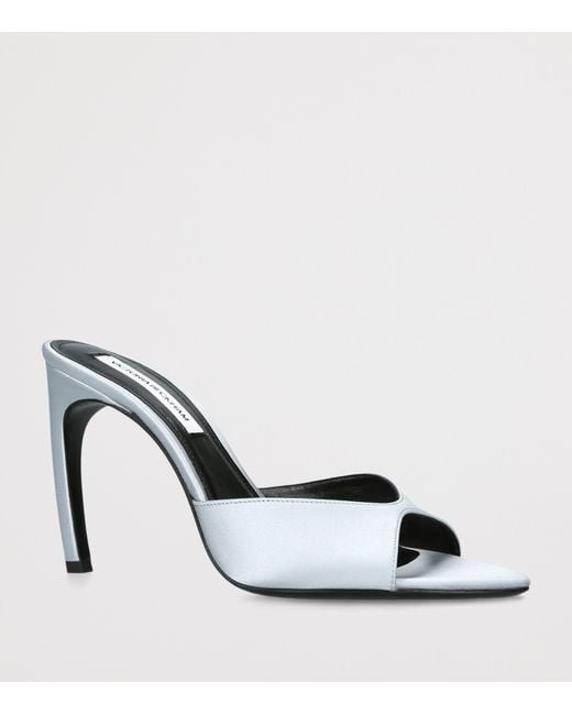 Victoria Beckham White Satin Harlow Heeled Mules 100