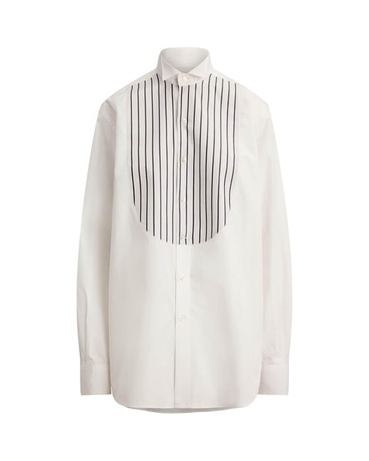 Ralph Lauren White Cotton Broadcloth Courtney Shirt