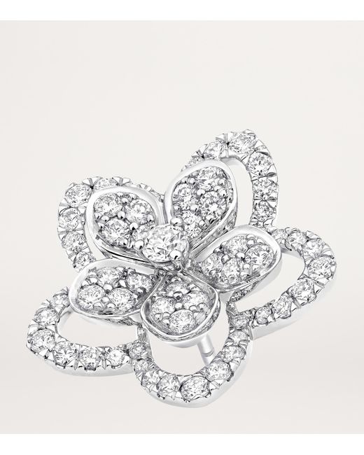 Graff Metallic And Diamond Wild Flower Stud Earrings