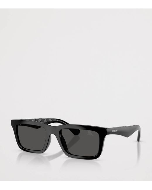 Burberry Black Injected Be4475U Rectangular Sunglasses for men