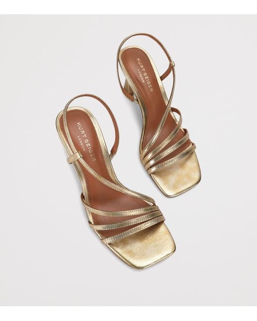 Kurt Geiger Natural Leather Embellished Annabel Heeled Sandals 90