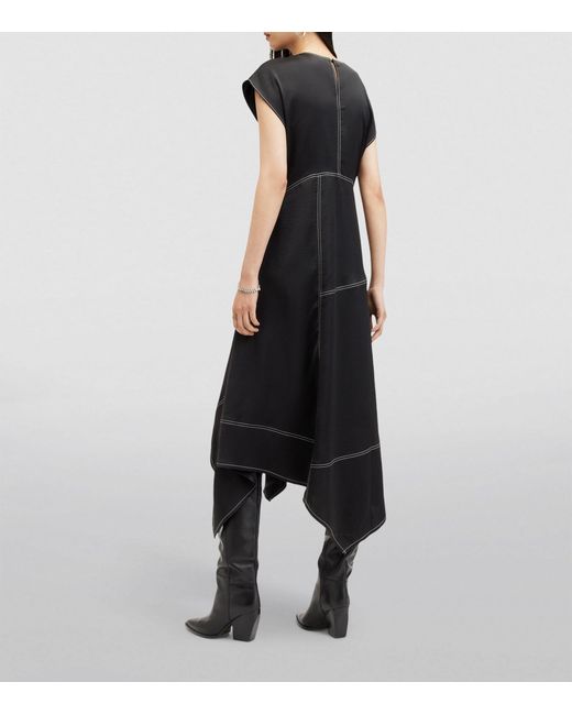 AllSaints Black Agnes Midi Dress