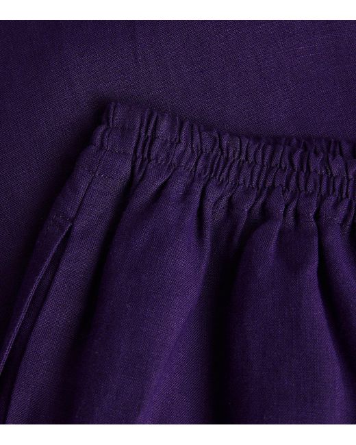 Eskandar Purple Linen Japanese Trousers