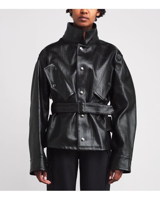 Maison Margiela Black Cotton Coated Caban Jacket