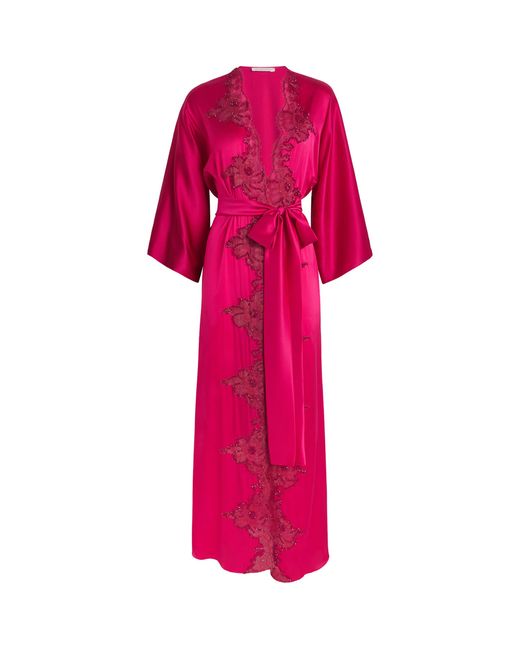 Rosamosario Pink Silk Embellished Robe