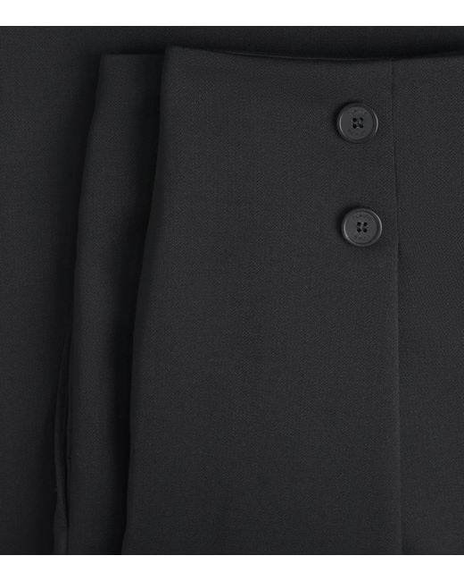 Claudie Pierlot Black Pleated Wide-Leg Trousers