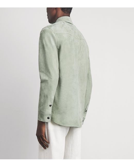 Paul Smith Green Suede Slim Overshirt for men