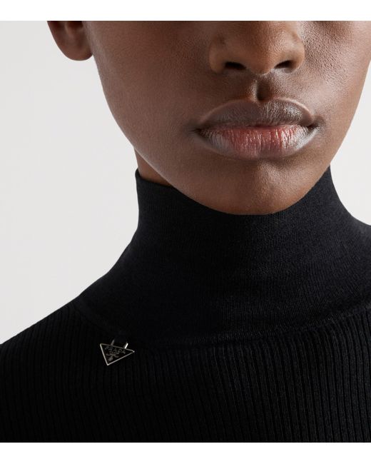 Prada Black Wool High-Neck Sweater