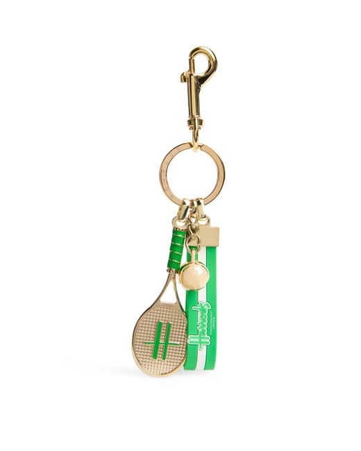 Harrods Green Tennis Keyring