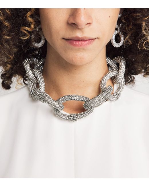 Stella McCartney White Satin Crystal Embellished Jumpsuit