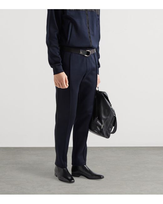 Prada Blue Cotton-Blend Re-Nylon Trousers for men