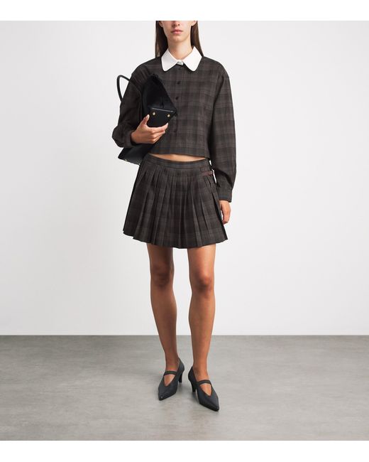 Sandro Black Check Contrast-Collar Shirt