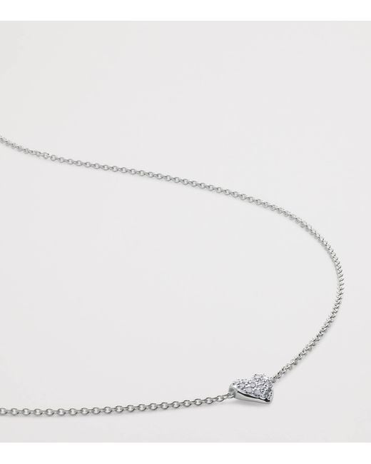 Monica Vinader Natural Sterling And Diamond Heart Necklace