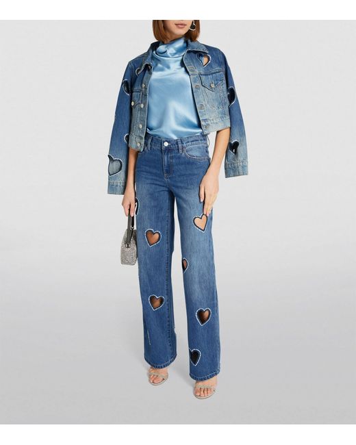 Alice + Olivia Blue Alice + Olivia Heart Cut-out Karrie Jeans