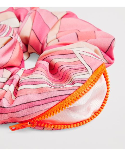 Emilio Pucci Pink Graphic Print Maxi Hair Tie