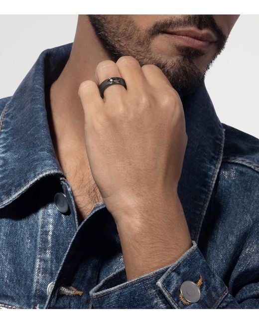 Messika Gray Move Titanium Brushed Titanium And Diamond Ring