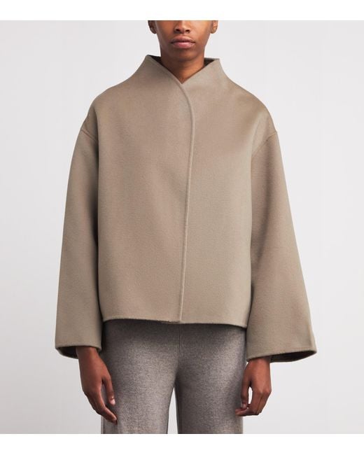 Soft Goat Brown Wool-Cashmere Short Jacket