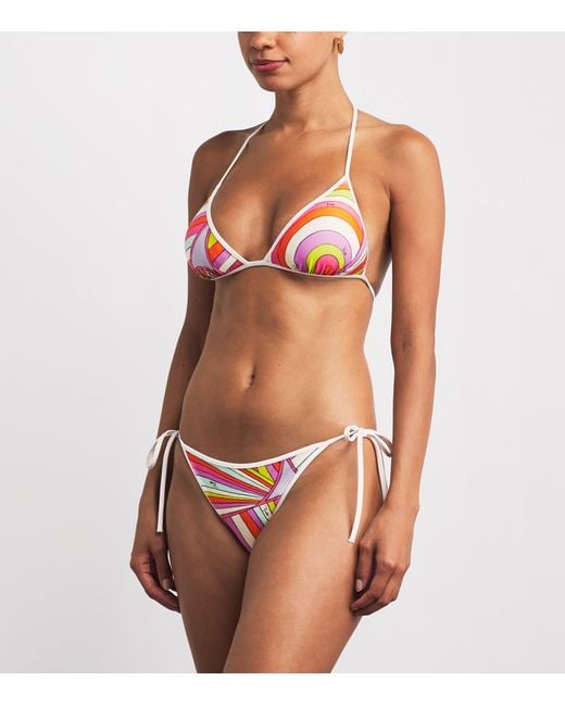 Emilio Pucci Red Iride Triangle Bikini Top