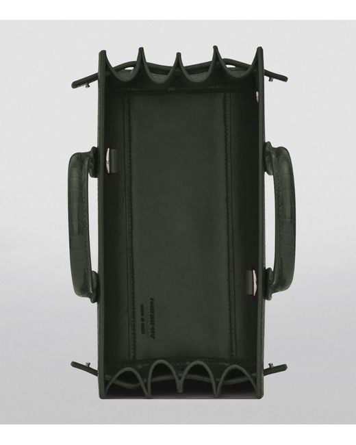 Saint Laurent Green Nano Sac De Jour Croc-Embossed Tote Bag
