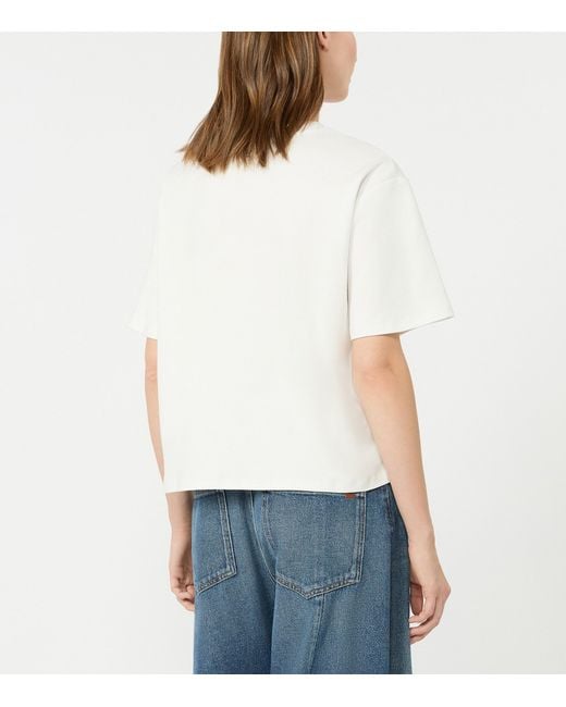 Weekend by Maxmara White Cotton Lake Print T-Shirt
