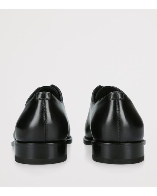 Ferragamo Black Leather Oxford Shoes for men