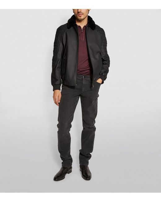 Zilli Black Deerskin Leather Jacket for men