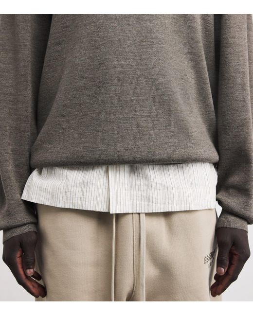 Fear Of God Gray Merino Wool Sweater for men