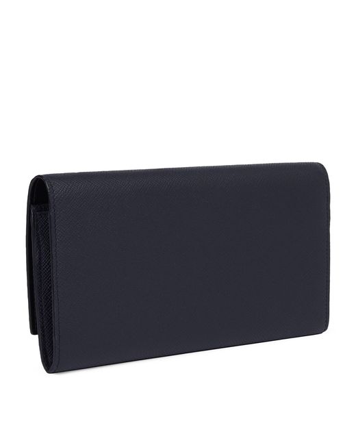Smythson Blue Leather Marshall Travel Wallet for men