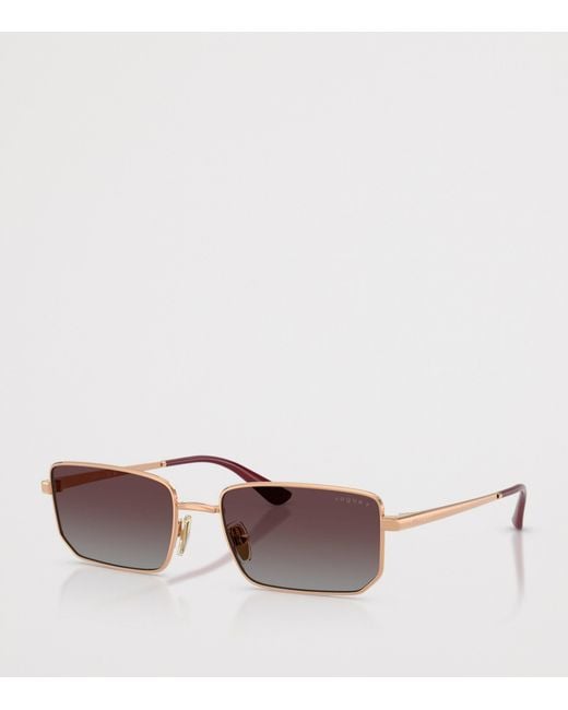Vogue Pink Metal Rectangular Sunglasses