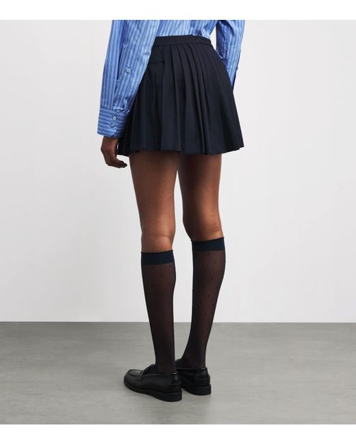 Sandro Blue Pleated Mini Skirt