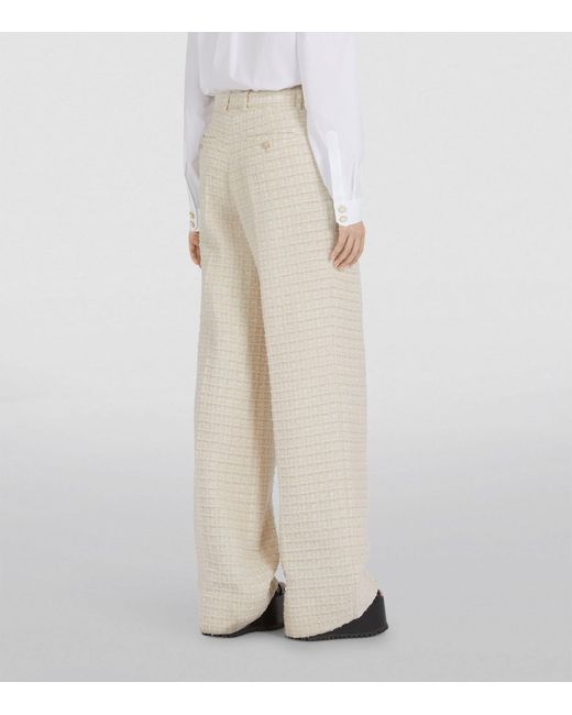 Gucci White Tweed Tailored Trousers