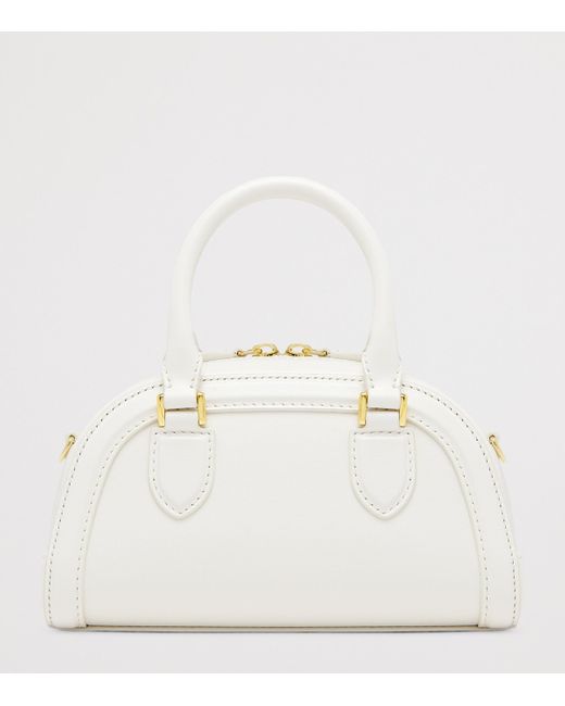 Alexander McQueen White Mini Leather Birdee Boston Cross-Body Bag