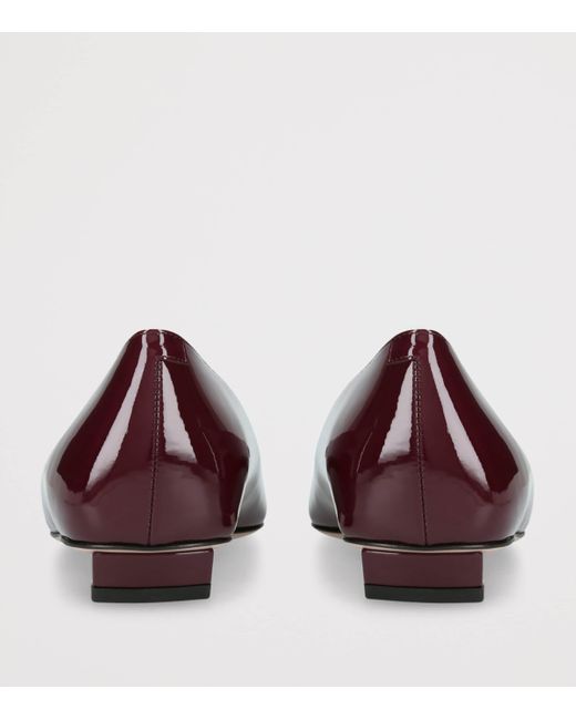 Roger Vivier Brown Patent Leather Belle Vivier Trompette Ballet Flats