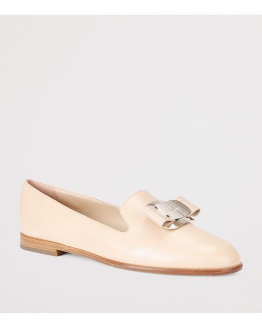 Ferragamo Natural Leather Zamira Loafers