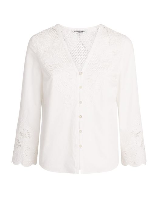 Veronica Beard White Cotton Suniva Blouse
