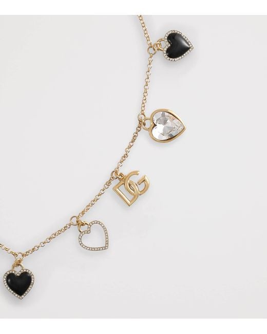 Dolce & Gabbana Metallic Italian Tailoring Hearts Necklace