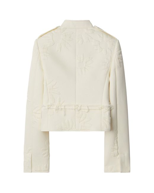 Burberry White Daisy-detail Tailored Jacket
