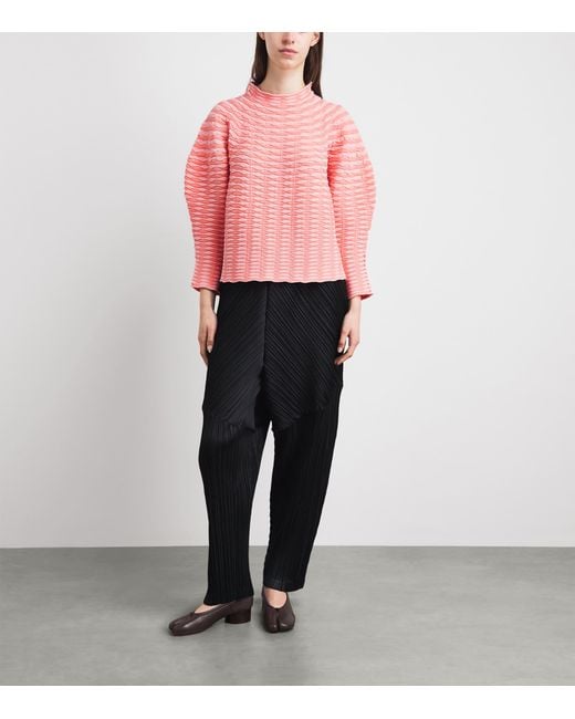 Pleats Please Issey Miyake Pink Colourful Mushroom Knit Top