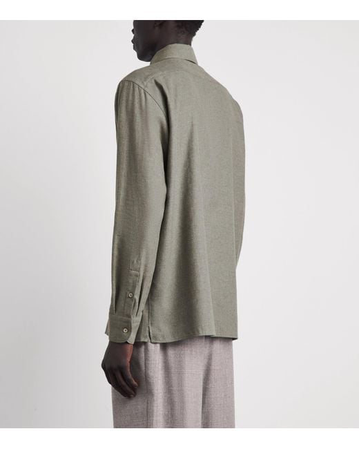 Colombo Gray Cotton Twill Shirt for men